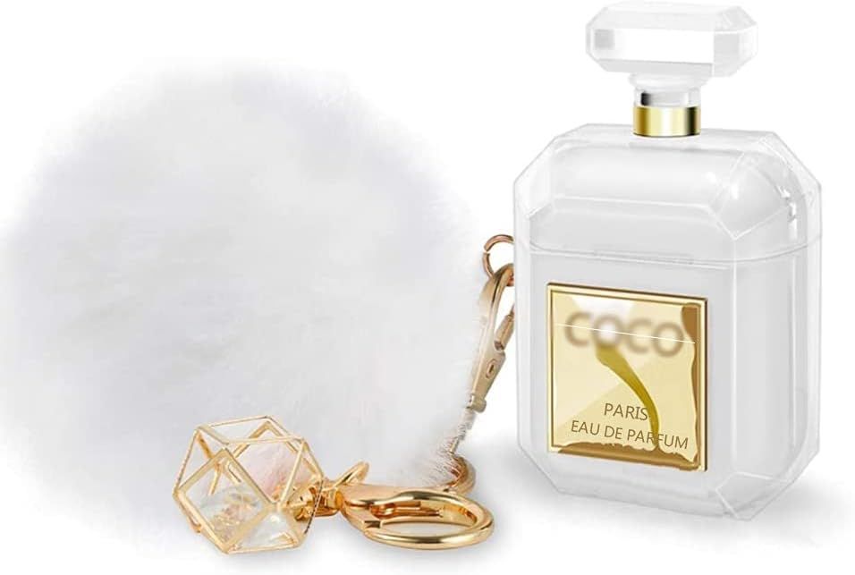 Pummelouty AirPods Case Perfume Cover with Keychain Perfume Bottle and Fur Ball, Luxury Cute Desi... | Amazon (US)