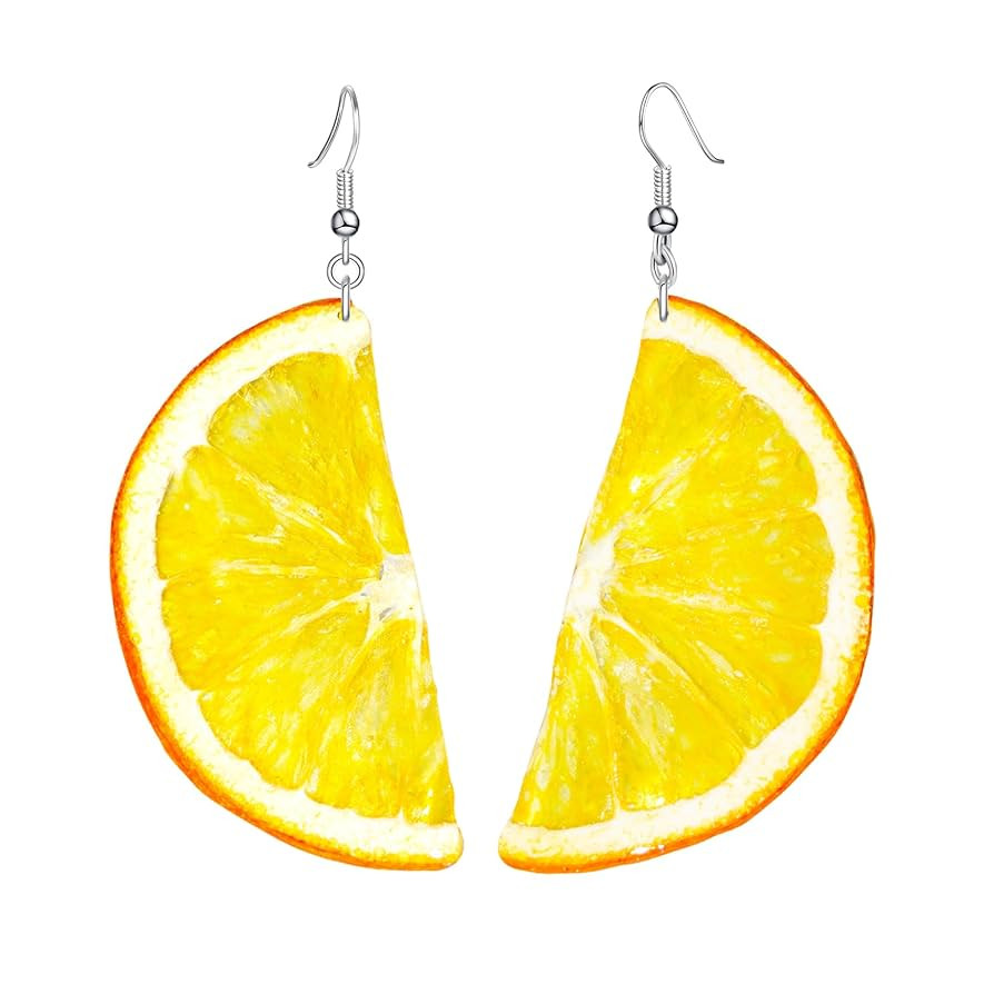 Handmade Half Real Orange Fruit Earrings, Green Pressed Orange Natural Earrings, Dried Orange Res... | Amazon (US)