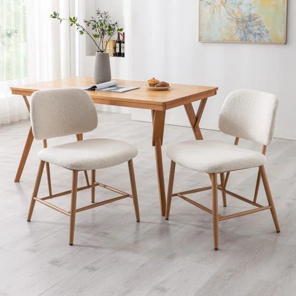 Fabric Side Chair in White (Set of 2) | Wayfair North America