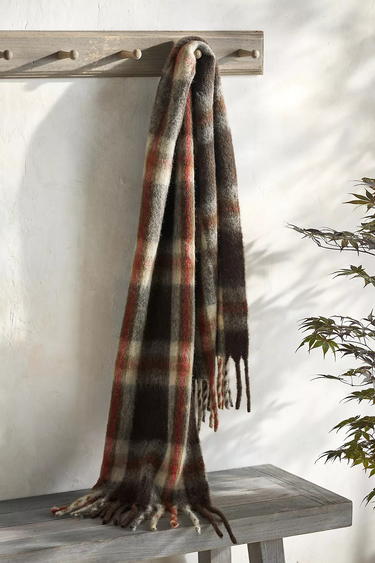 Plaid Blanket Scarf, Rose | Terrain