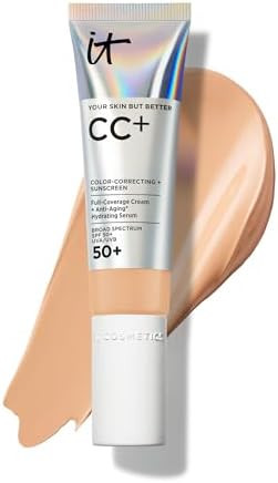 IT Cosmetics CC+ Cream - Natural Full Coverage Foundation With SPF 50+, Color Corrector & Anti-Ag... | Amazon (US)