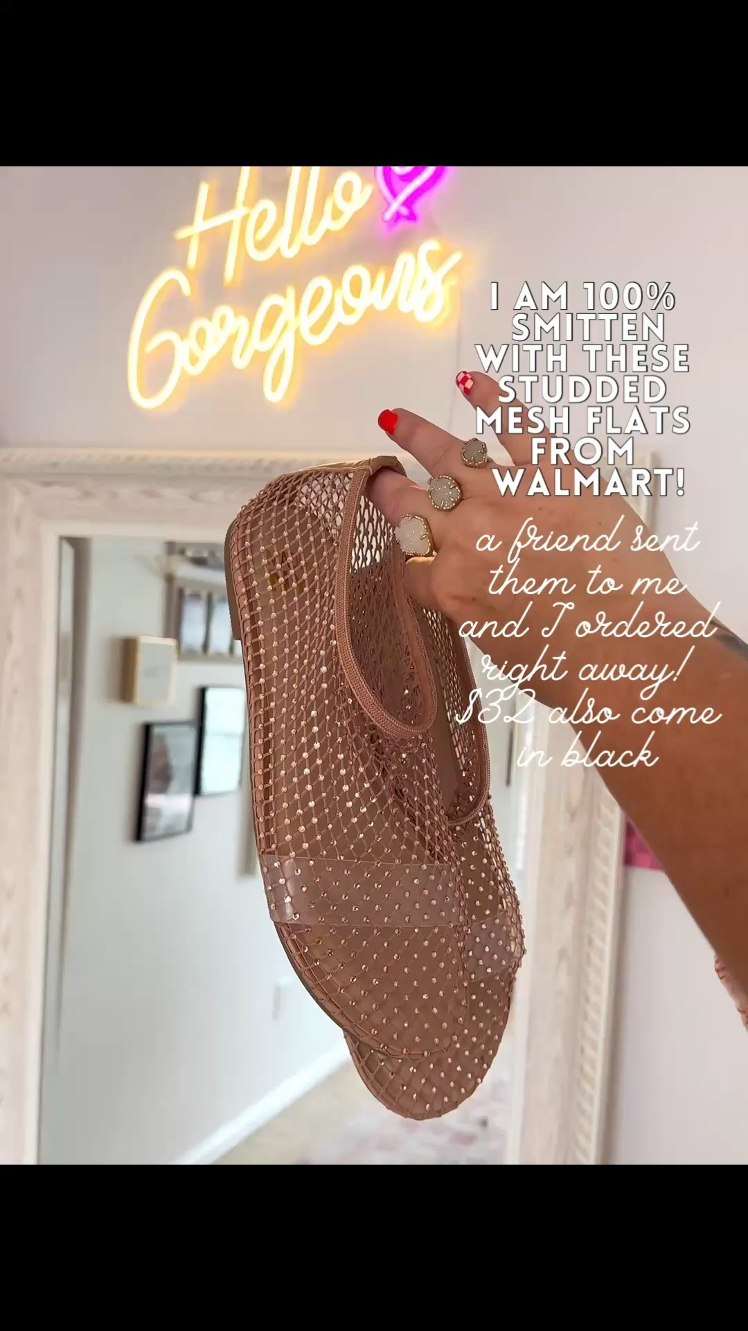 So in love with these $32 studded mesh flats from Walmart!