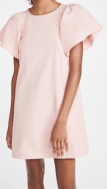 Fan Sleeve Poplin Mini Dress | Shopbop