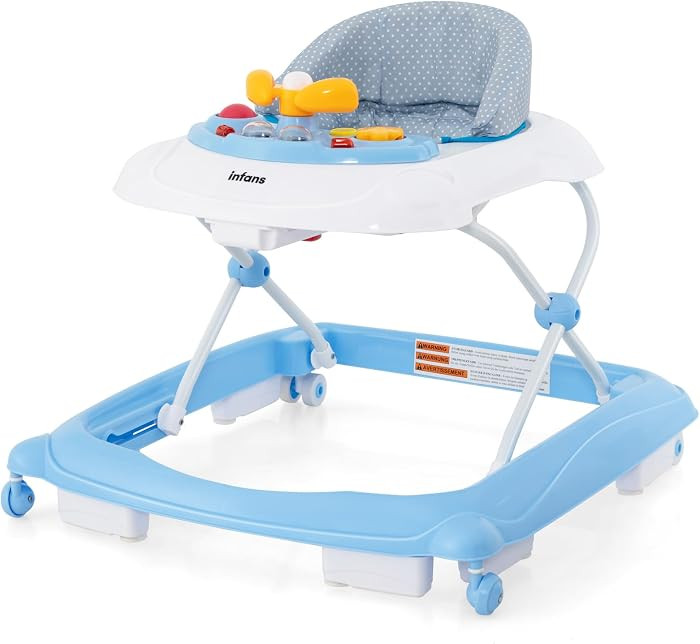 INFANS Foldable Baby Walker, 3 in 1 Toddler Walker Leaning-Seated Walk-Behind with Removable Musi... | Amazon (US)