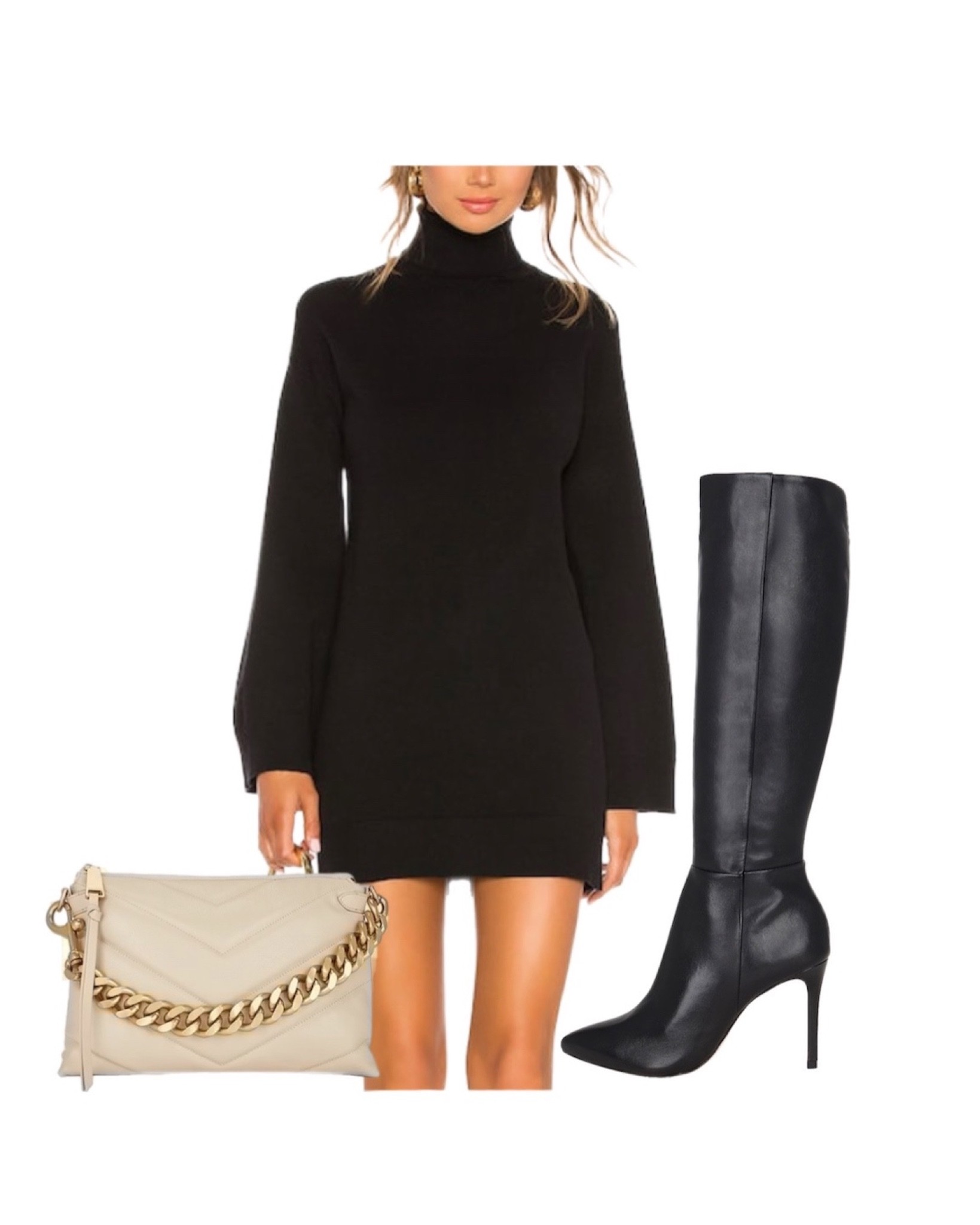 Sweater dress styled with black boots and a quilted bag

#LTKshoecrush #LTKitbag #LTKSeasonal