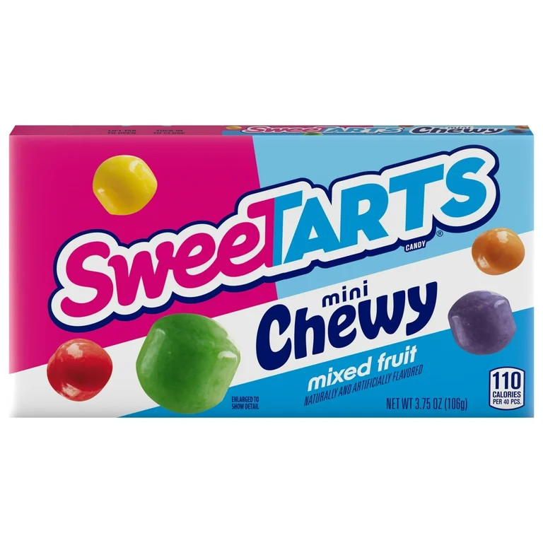 SweeTARTS Mini Chewy, Candy, Mixed Fruit, Theater Box, 3.75 oz | Walmart (US)