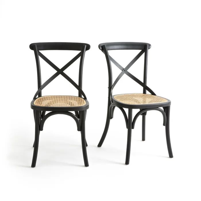 Cedak Set of 2 Wood and Cane Chairs | La Redoute (UK)