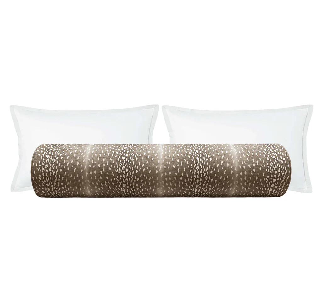 THE BOLSTER :: ANTELOPE LINEN PRINT // MOCHA | LITTLE DESIGN COMPANY