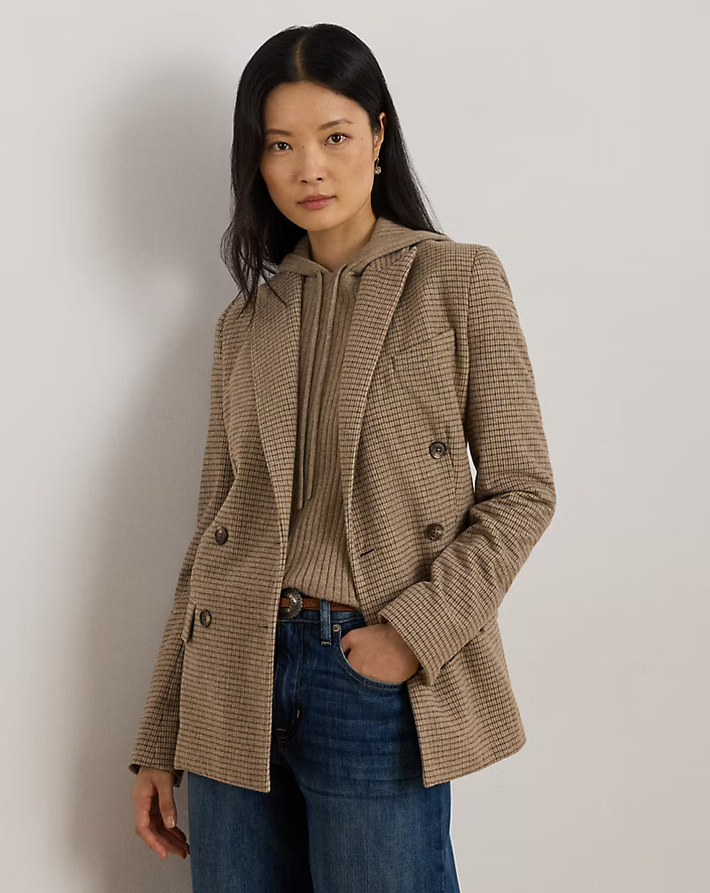 Double-Breasted Wool-Blend Twill Blazer | Ralph Lauren (UK)
