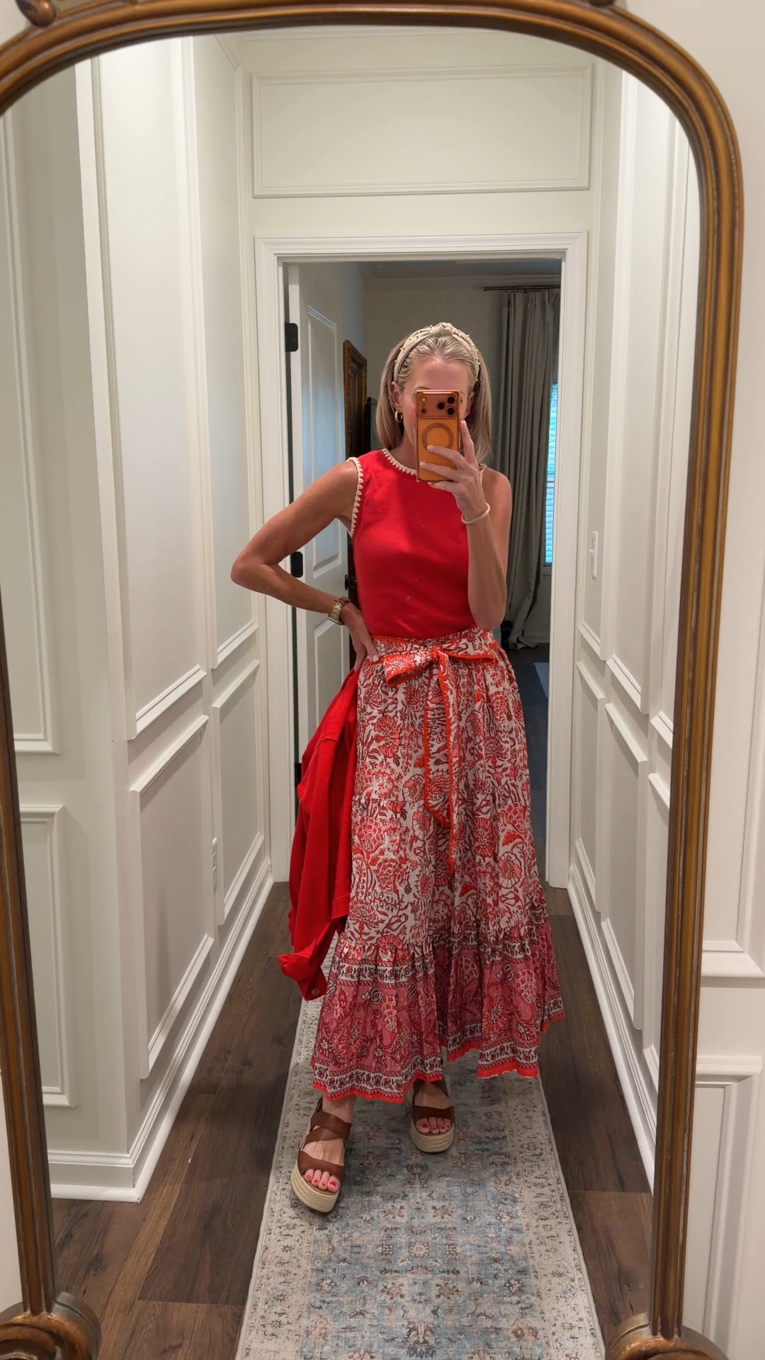 Today’s outfit of the day is from Kohl’s. I love this skirt. Wearing a size small with the matching top also size small.