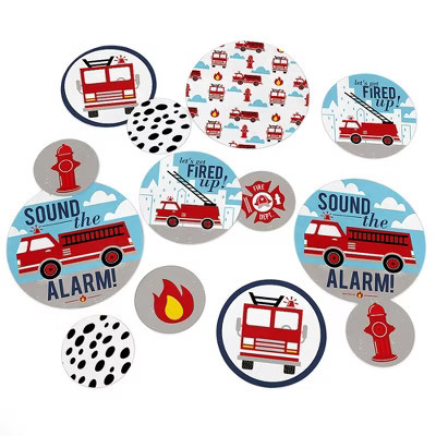 Big Dot of Happiness Fired Up Fire Truck - Firefighter Baby Shower or Birthday Party Giant Circle Confetti - Party Décor - Large Confetti 27 Count | Target