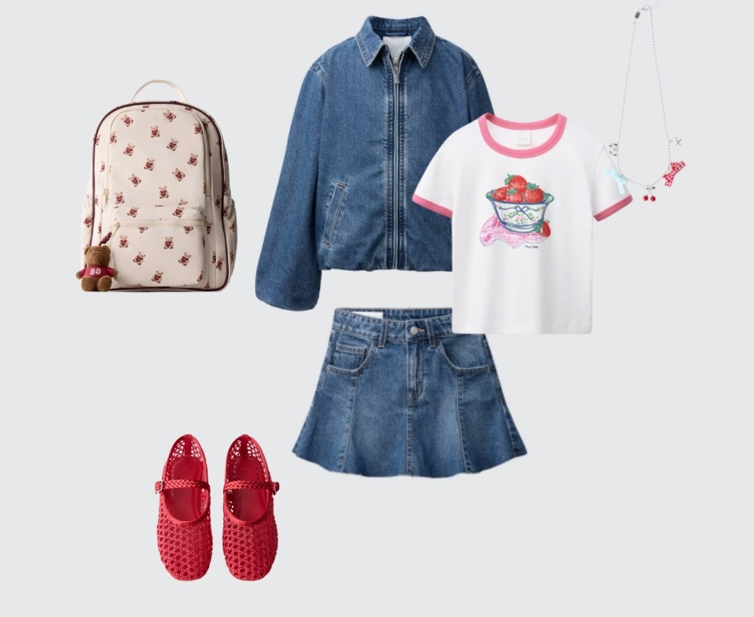 Back to school outfit ideas. Elevated basics that can be mixed and matched through the school year. How cute is the Teddy Bear backpack 

#LTKStyleTip #LTKKids #LTKSeasonal
