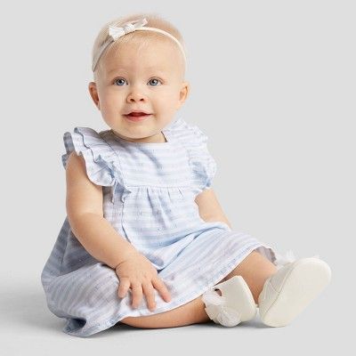 Baby Girls' Easter Dressy Striped Dot Lace Dress - Just One You® made by carter's Blue | Target