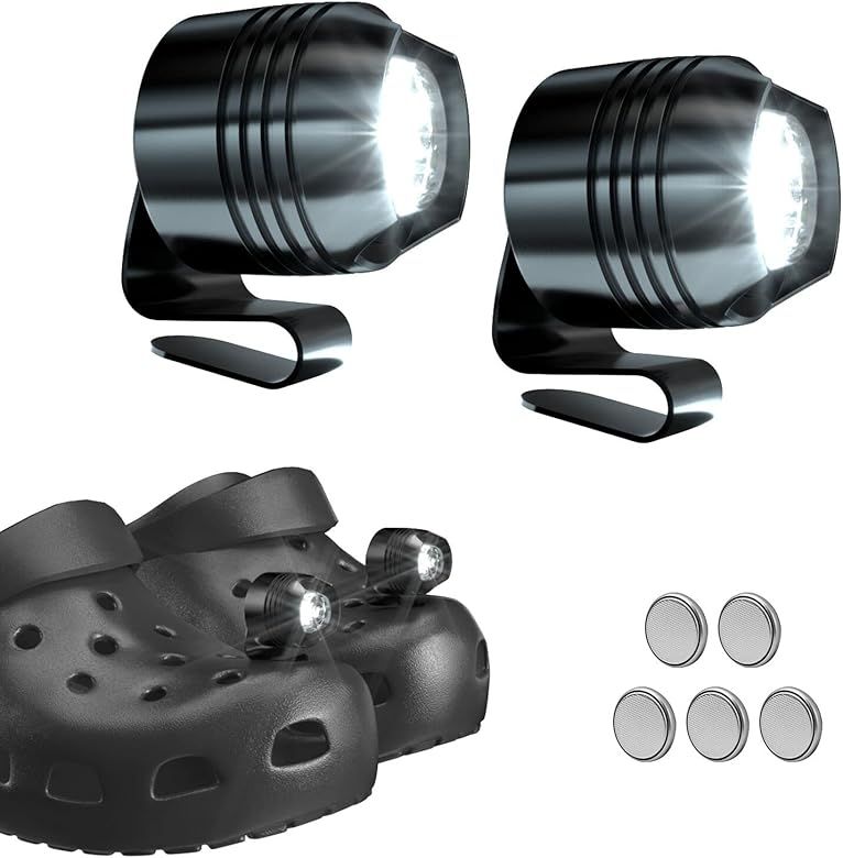 The Original 2 Headlights for Crocs Charms, Flashlight Attachment for Crocs Shoe, Accessories for... | Amazon (US)