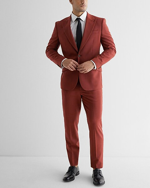Slim Red Wool-blend Modern Tech Suit Jacket | Express