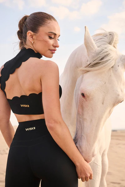 Scallop Back Mock Neck Bra | WISKIIACTIVE