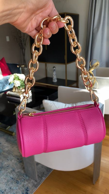 Barbie Pink Faux Leather Barrel Shoulder Bag // handbag, purse, pocket book #barbie #ltkbarbie

#LTKstyletip #LTKunder50 #LTKsalealert
