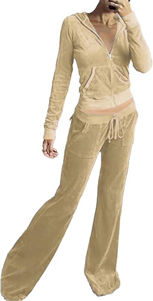 Amazon.com: Women’s 2 Piece Tracksuit, Long Sleeve Zip Up Sweatpants Sets : Clothing, Shoes & J... | Amazon (US)