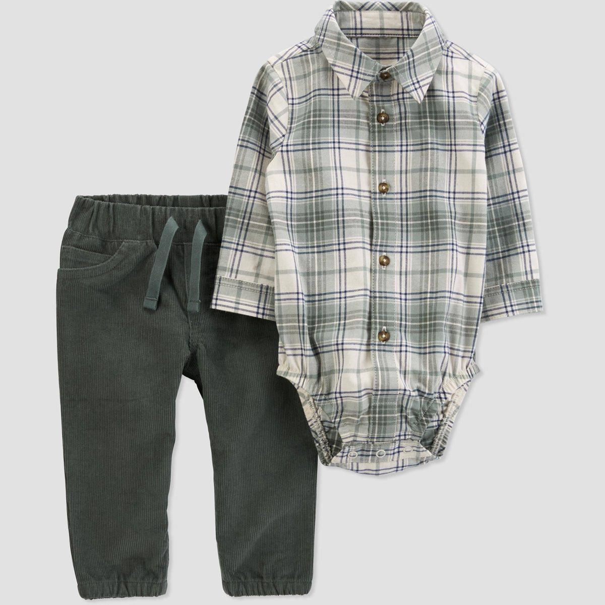 Carter's Just One You®️ Baby Boys' Plaid Top & Pants Set - Green | Target