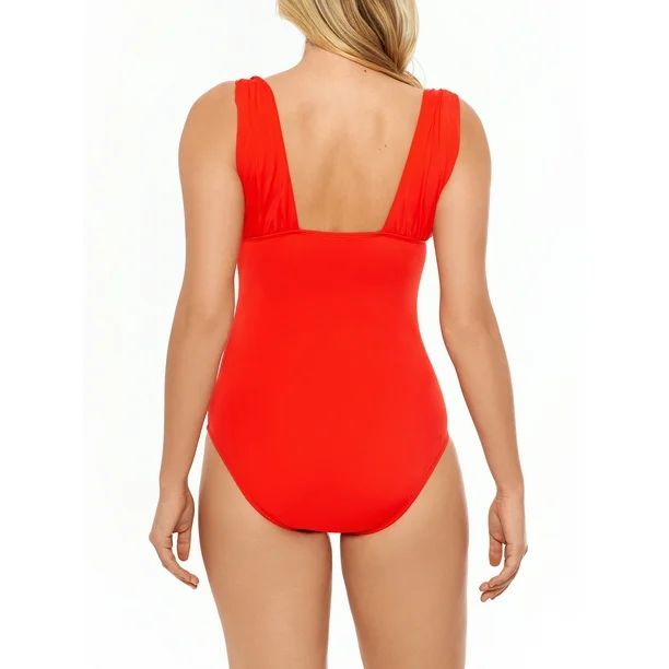 Time and Tru Women's Sizzle Shirred One Piece Swimsuit | Walmart (US)