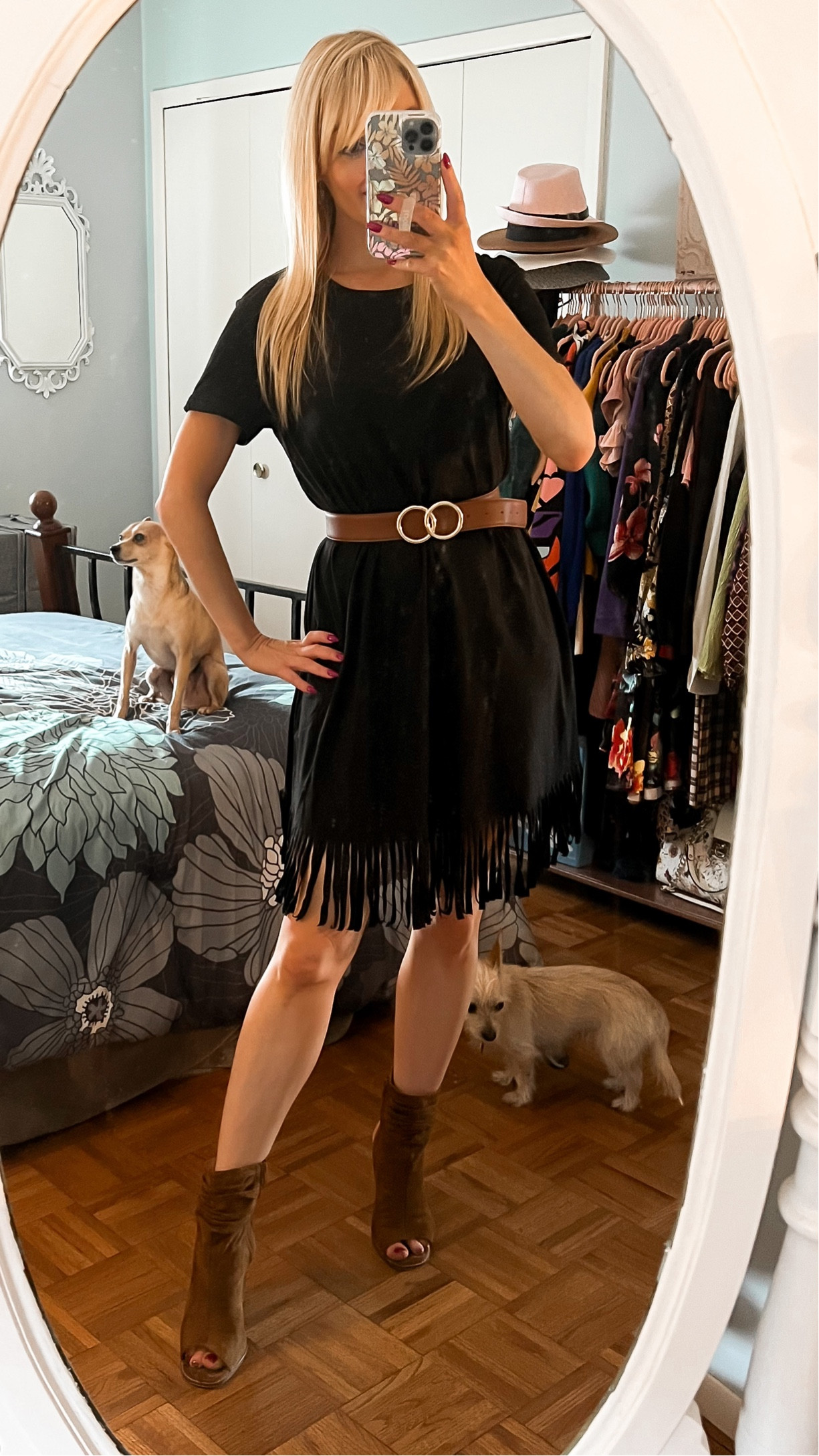 Short sleeve fringe dress under $30 - wearing size small, it is nice and roomy. I defined my waist with a belt - fall transition outfit - fall fashion - fall outfit ideas - Amazon Fashion - Amazon Deals - Amazon Finds 

#LTKunder50 #LTKSeasonal #LTKstyletip