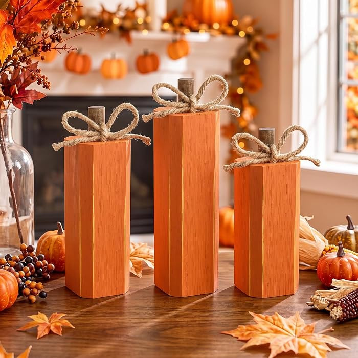 3 Pcs Fall Wooden Decorations for Home Fall Tiered Tray Decor | Amazon (US)