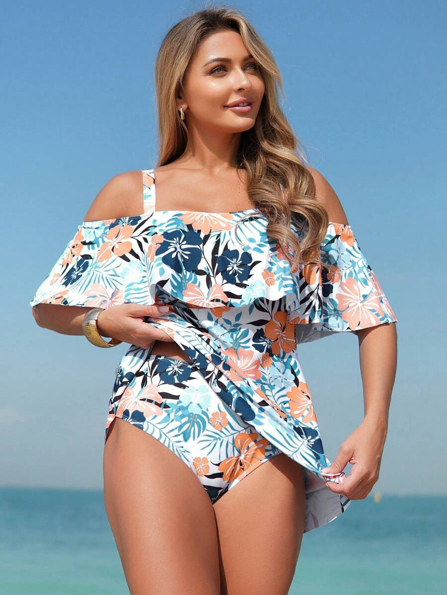 Swim Lushoire New Fashion Beach Outfits For Women, Flattering Rash Guard & Swim Skirt Set, Suitab... | SHEIN