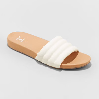 Women's Kendra Single Band Slide Sandals - Shade & Shore™ White 9 | Target