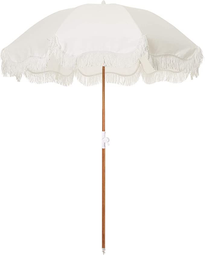 Business & Pleasure Co. Holiday Beach Umbrella - Antique White | Amazon (US)