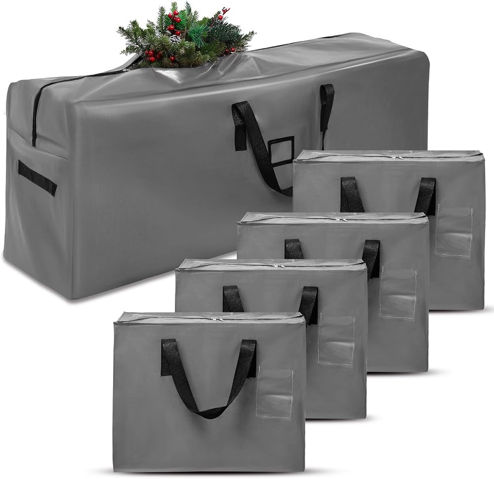 5 Pcs Christmas Tree Storage Bag Garland Bags Holiday Artificial Disassembled Tree with Reinforce... | Amazon (US)
