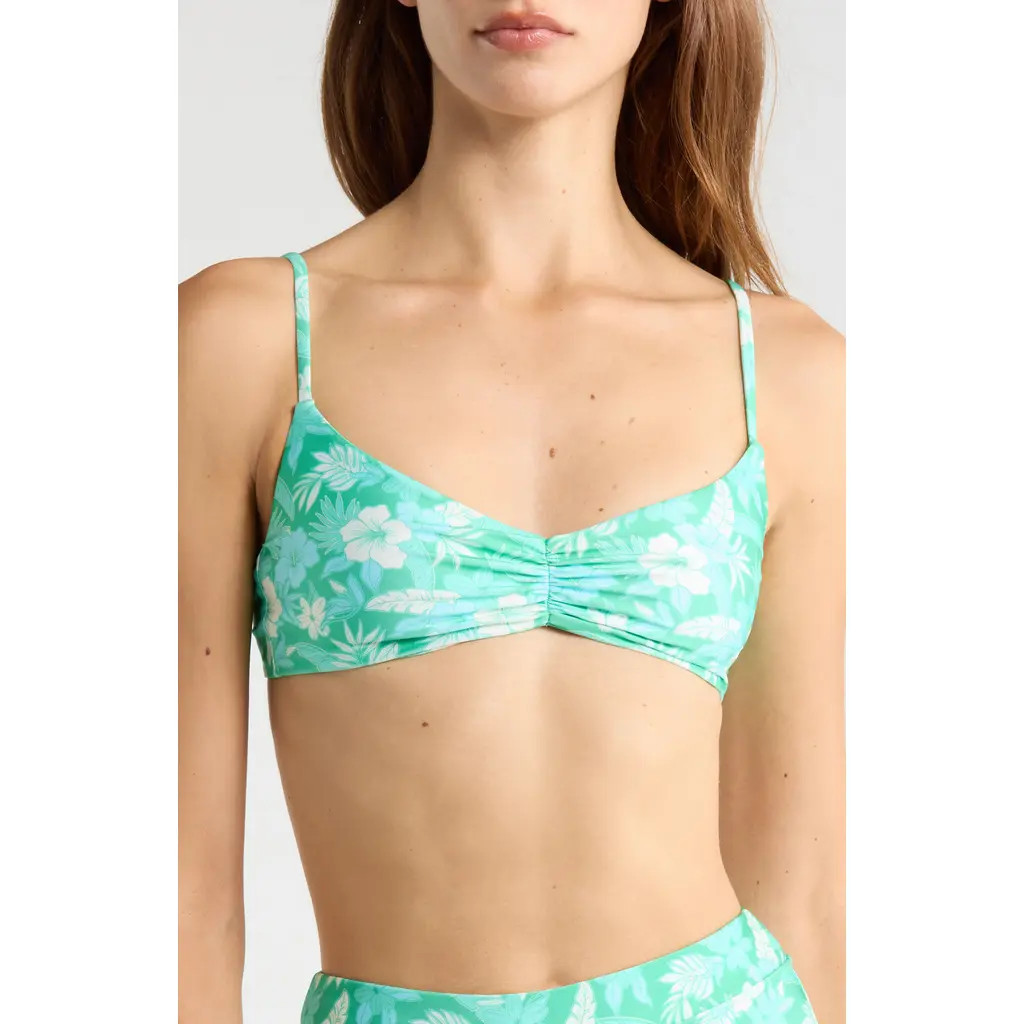 Kulani Kinis Gathered Crop Bikini Top in Barefoot Breeze at Nordstrom, Size Small | Nordstrom