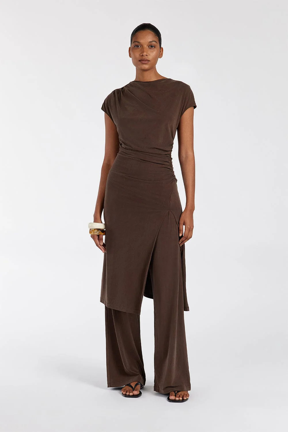 RIO BITTER CHOC WIDE LEG MODAL PANT | DISSH