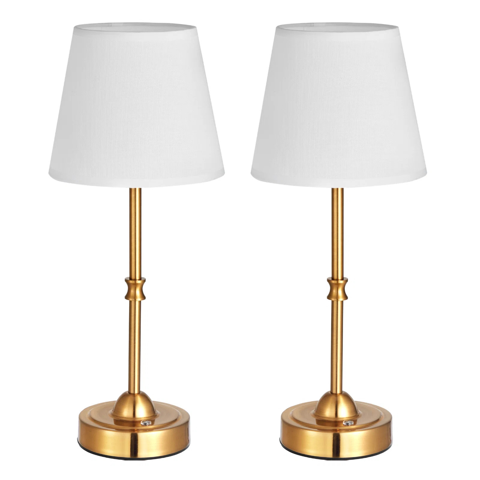 Cordless Table Lamp 2 Pack Rechargeable Battery Desk Lamp Fabric Shade (Set of 2) | Wayfair North America