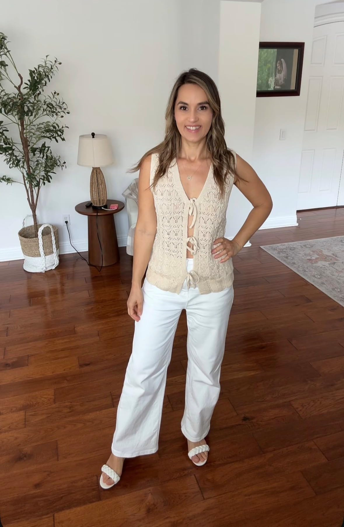Neutral Summer Outfit Inspo 🤍

This chic neutral outfit is giving effortless coastal style with a modern minimalist vibe. The crochet tie-front knit top paired with crisp white pants and braided sandals creates the perfect casual summer look for brunch dates, vacations, beach towns, or everyday elevated basics. Lightweight textures and soft neutral tones make this outfit feel timeless, classy, and easy to recreate all season long. Perfect inspiration for anyone loving clean girl style, resort wear, and effortless fashion finds.

#SummerOutfit #NeutralStyle #CoastalStyle #MinimalStyle #CasualChic #SummerFashion #ResortWear #EffortlessStyle #AmazonFashion #VacationOutfit #NeutralOutfit #FashionInspo #ClassyStyle #EverydayStyle #CapsuleWardrobe #SummerLook #PinterestFashion #CuteOutfitIdeas #WhitePantsOutfit #BeachyStyle #ad #affiliate