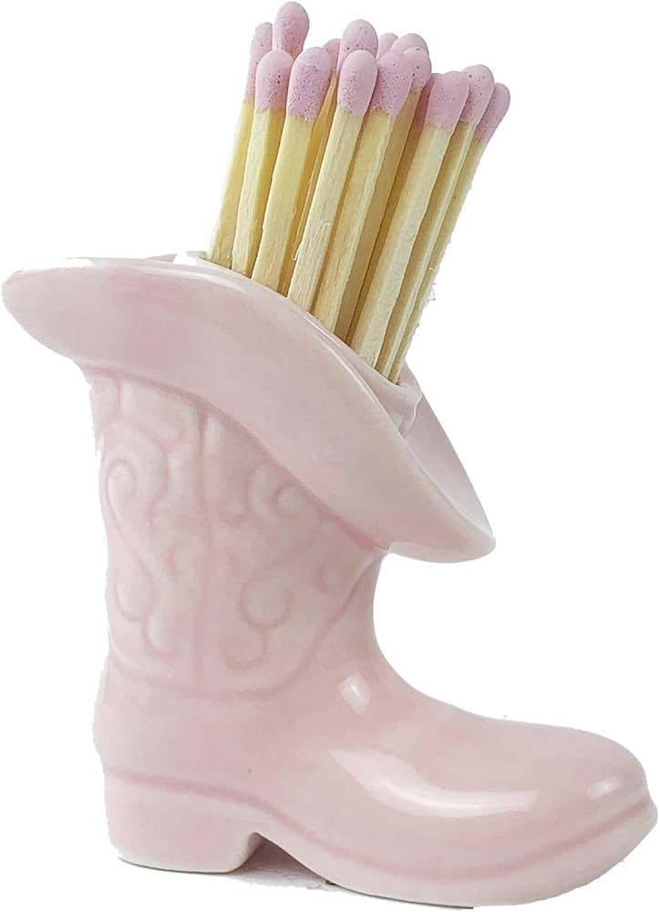 Cowboy Boot Match Holder With Striker - Ceramic cowgirl boots coastal Western home decor aestheti... | Amazon (US)