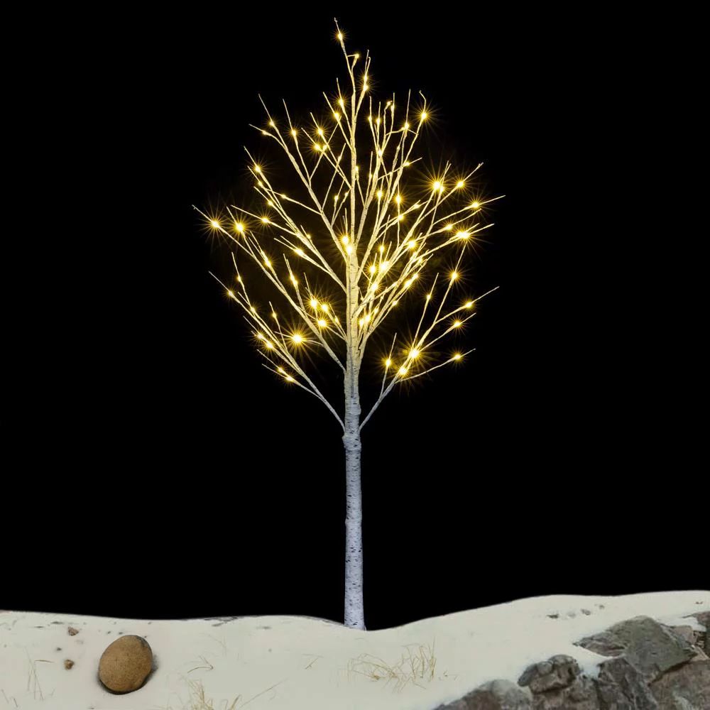 Ktaxon 4Ft Birch Tree, with 48 LED Lights, for Christmas Decoration, Party, Festival - Walmart.co... | Walmart (US)
