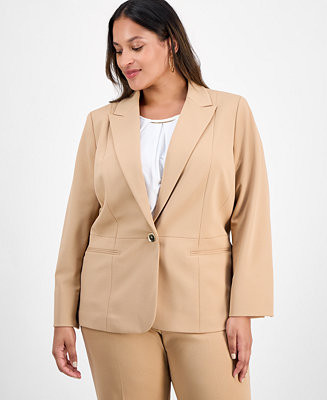 Plus Size Single-Button Blazer | Macy's