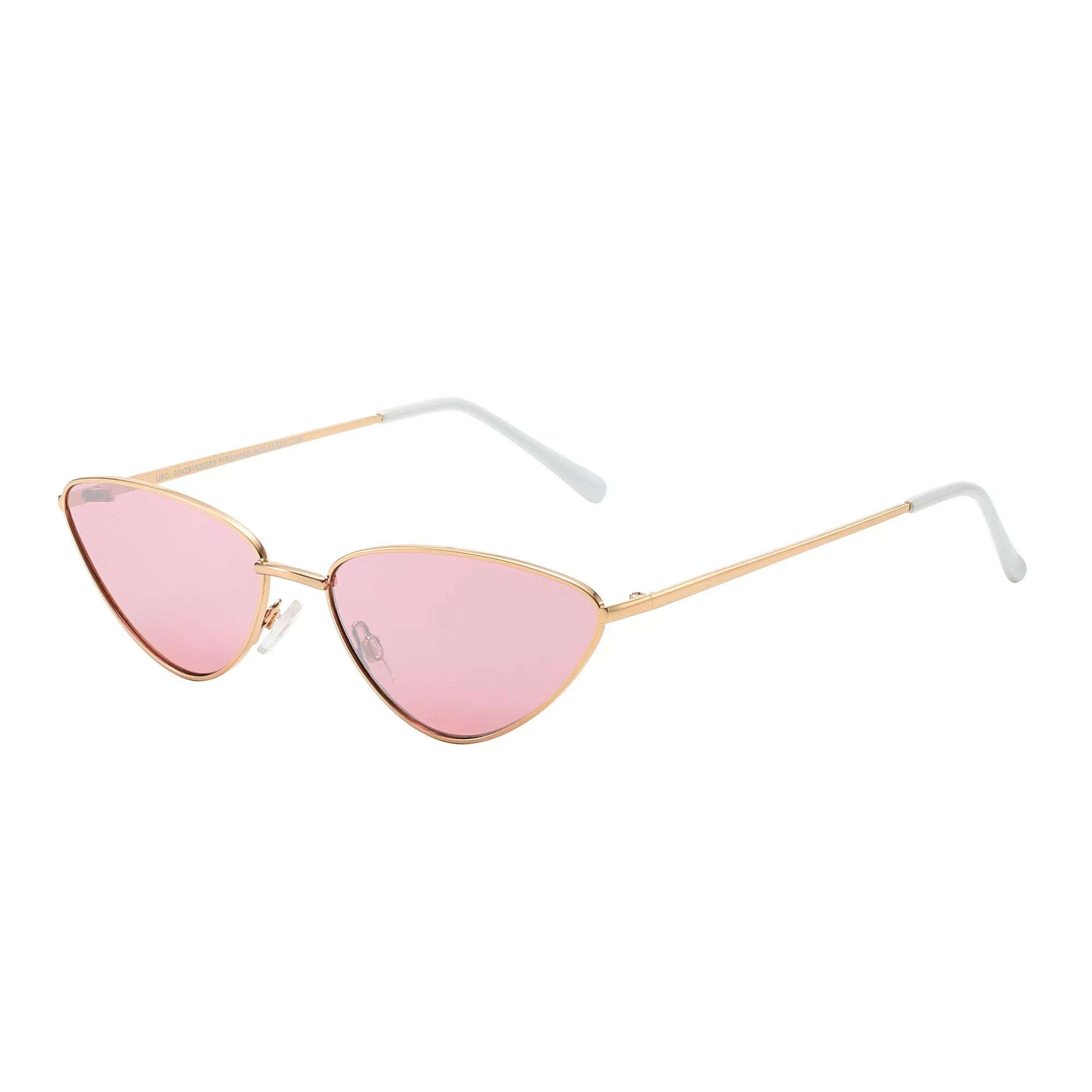 Piranha Women's "Riviera" Gold Frame Cat Eye Retro Sunglasses with Rose Pink Lens | Walmart (US)