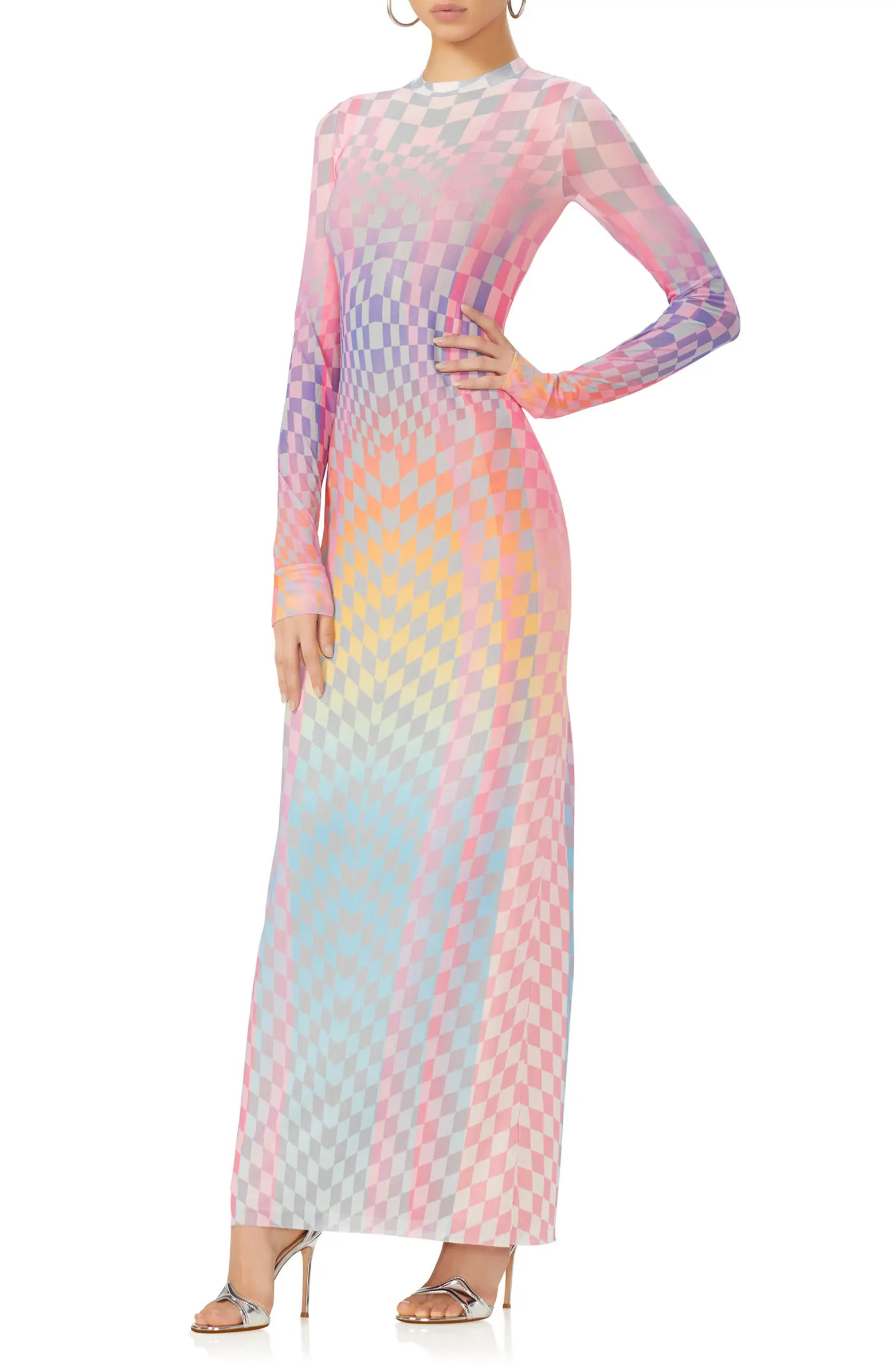 Didi Long Sleeve Mesh Maxi Dress | Nordstrom