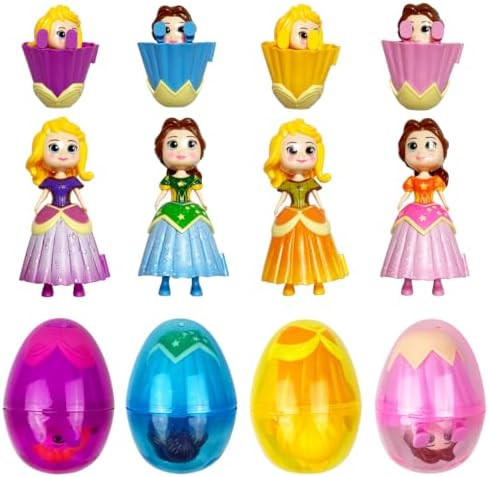 Pinkiwine 4 Pack Jumbo Princess Deformation Eggs Prefilled Easter Eggs with Toys Inside for Kids ... | Amazon (US)