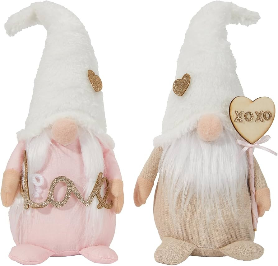 DN DECONATION Valentine's Day Decorations for Home, Valentines Plush Gnomes, 2PCS Pink & White St... | Amazon (US)