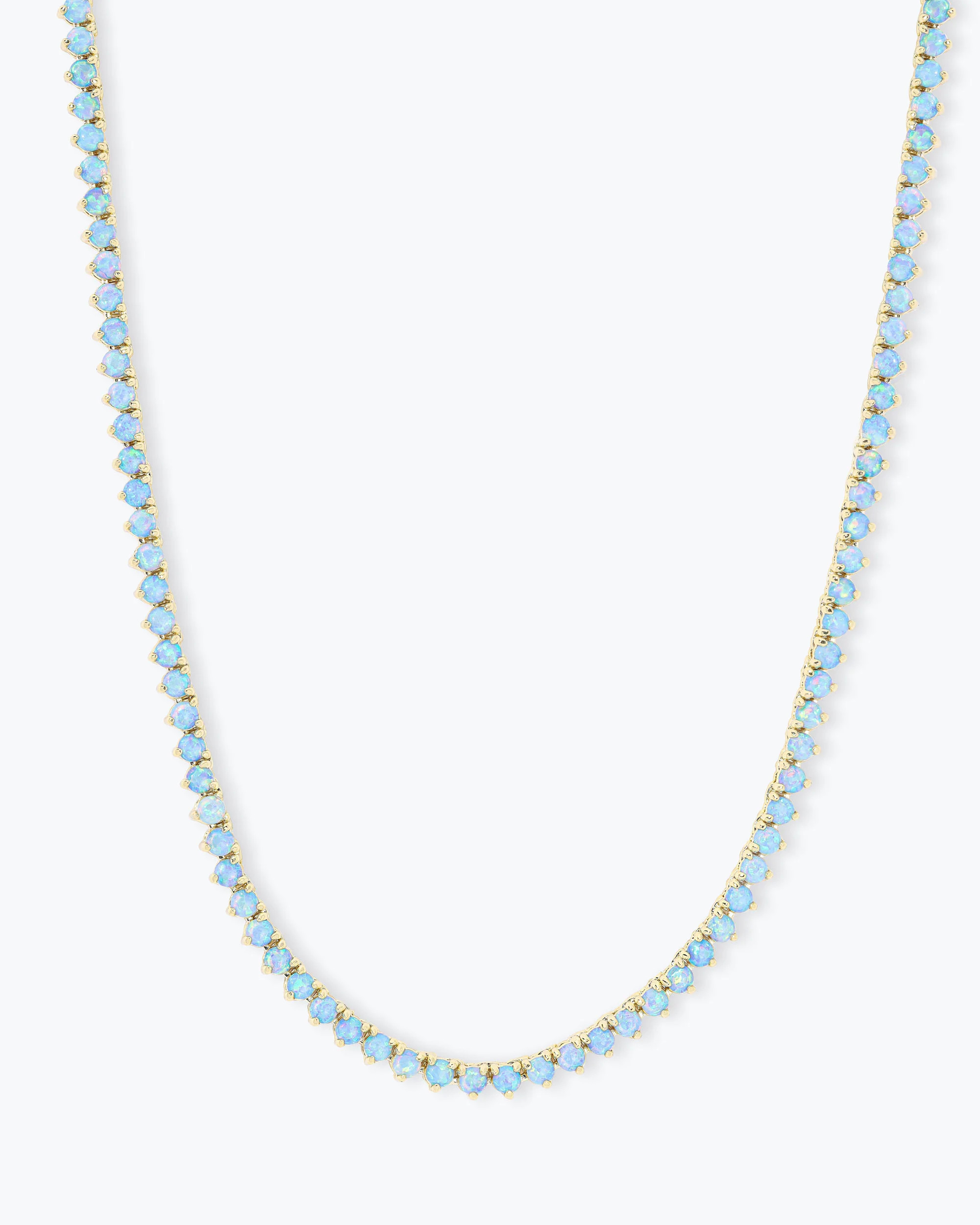 Not Your Basic Tennis Necklace 16" - Gold|Blue Opal | Melinda Maria Jewelry