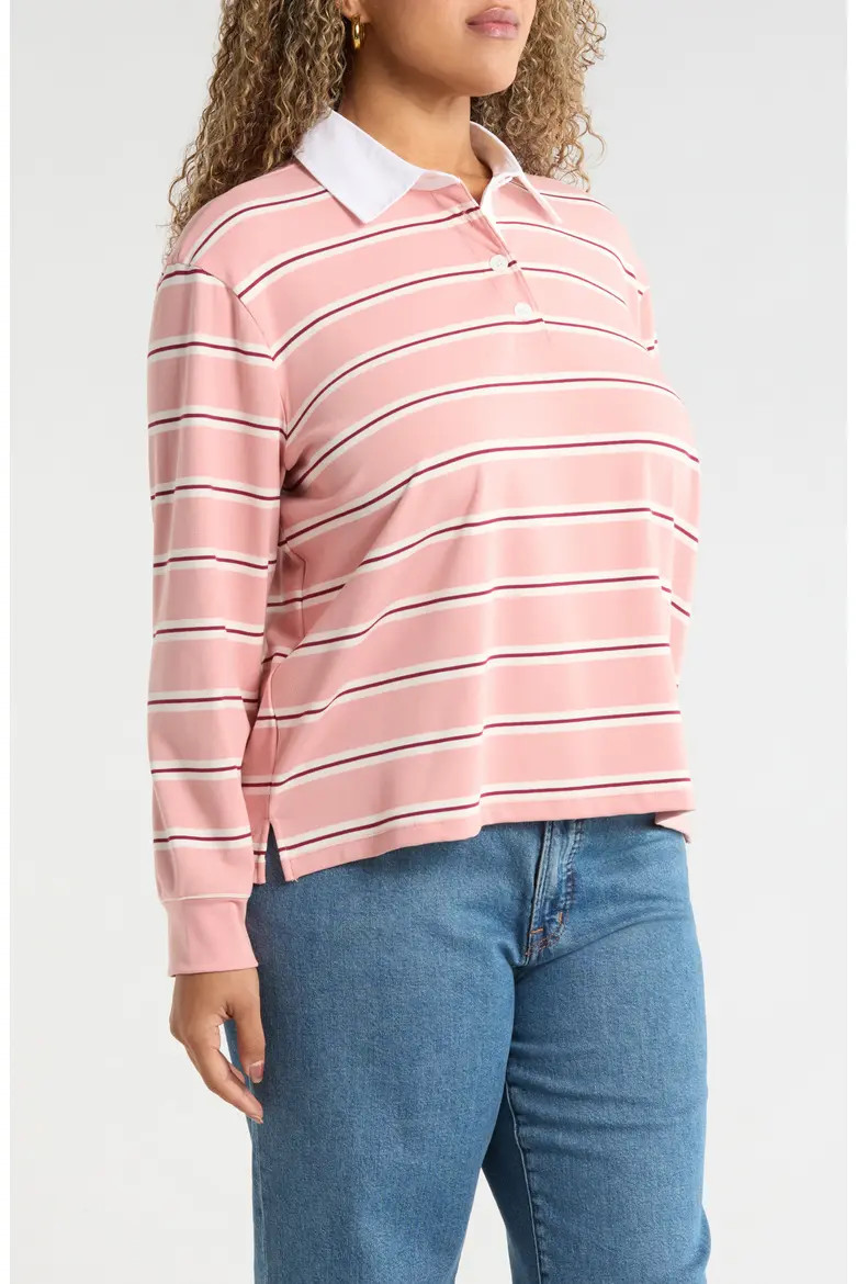 Stripe Long Sleeve Rugby Polo (Women) | Nordstrom | Nordstrom
