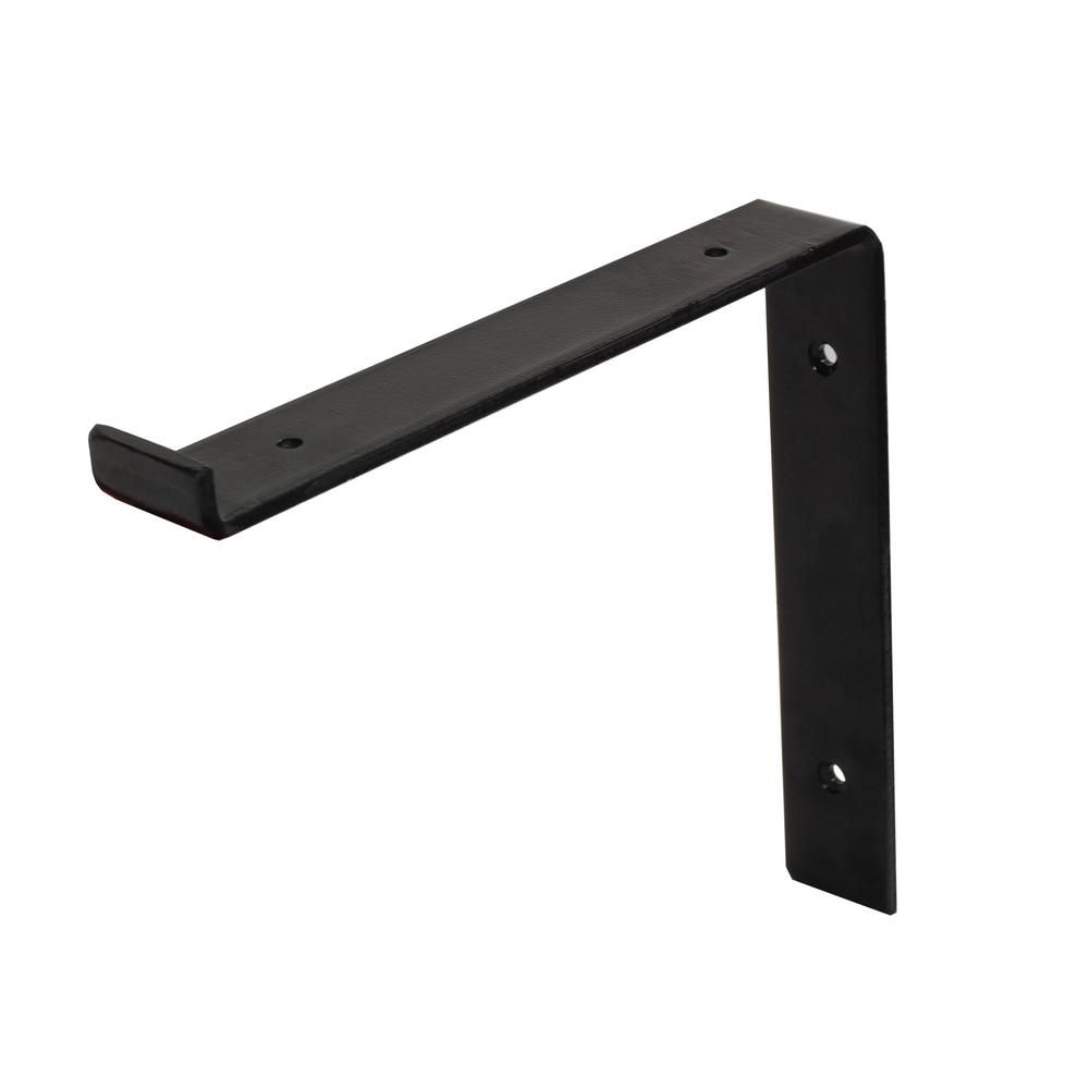 10 in. Black Steel Shelf Bracket For Wood Shelving | The Home Depot