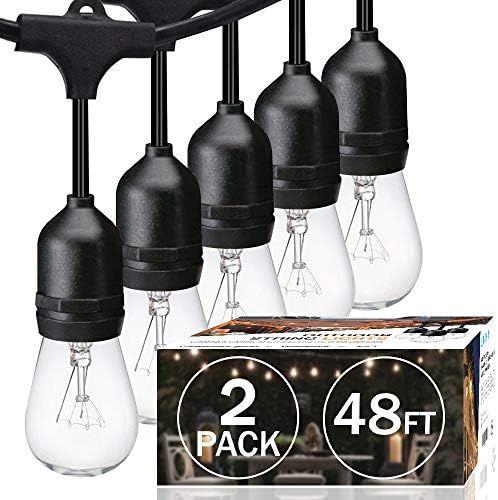 SUNTHIN 2 Pack 48FT Outdoor String Lights with 11W Dimmable Edison Bulbs for Decorative Backyard,... | Amazon (US)