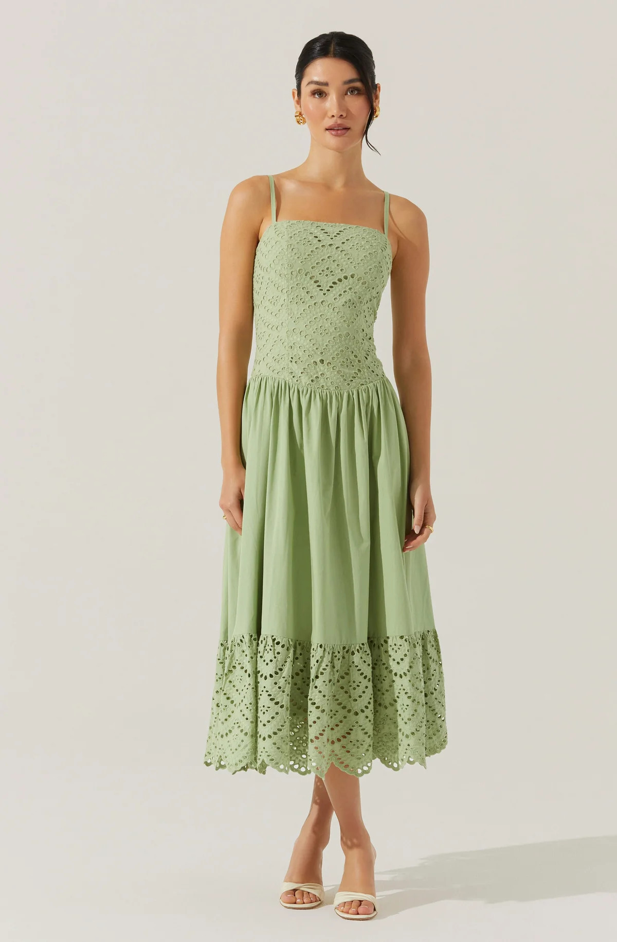 Nathalia Eyelet Midi Dress | ASTR The Label (US)