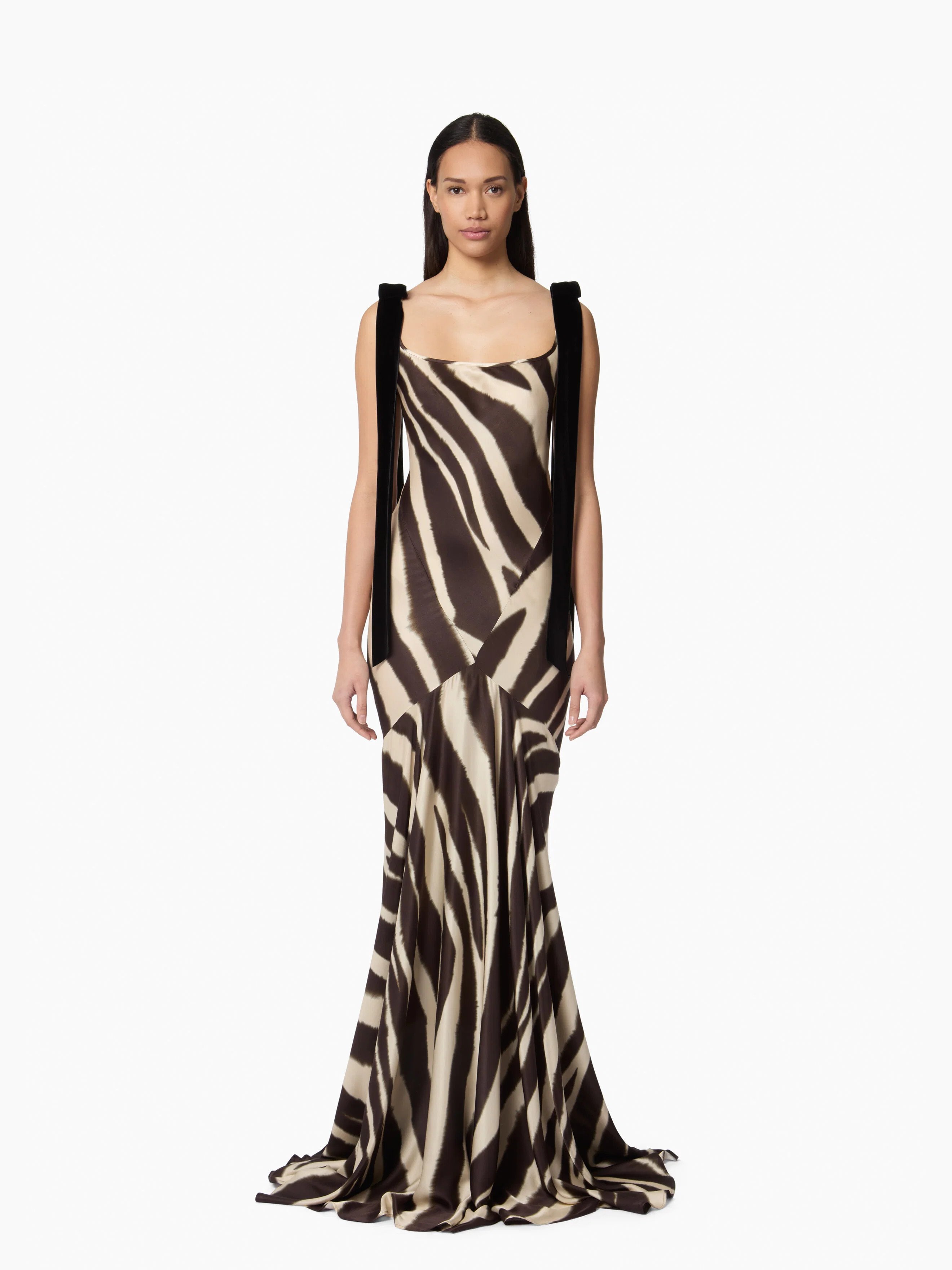 Mermaid Satin Dress in Zebra print - Nina Ricci | Nina Ricci