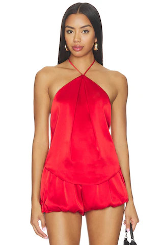 SEROYA Beckham Satin Tank in Geranium from Revolve.com | Revolve Clothing (Global)