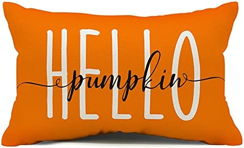 Fall Pillow Covers 12x20,Hello Pumpkin Autumn Throw Pillow Cover Decorations Pillow Covers Outdoo... | Amazon (US)