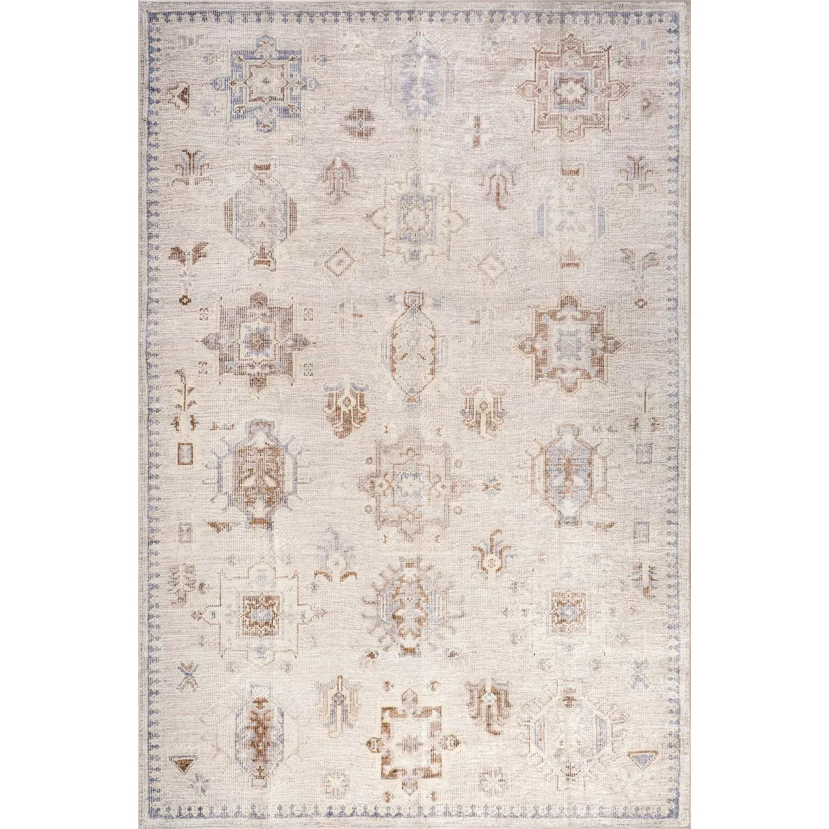 Nuloom Vivica Spill Proof Treated Faded Medallion Pet Friendly Premium Machine Washable Area Rug | Target